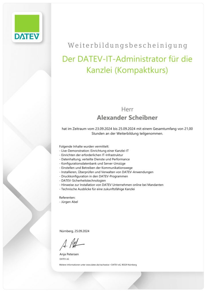 DATEV-Certificate